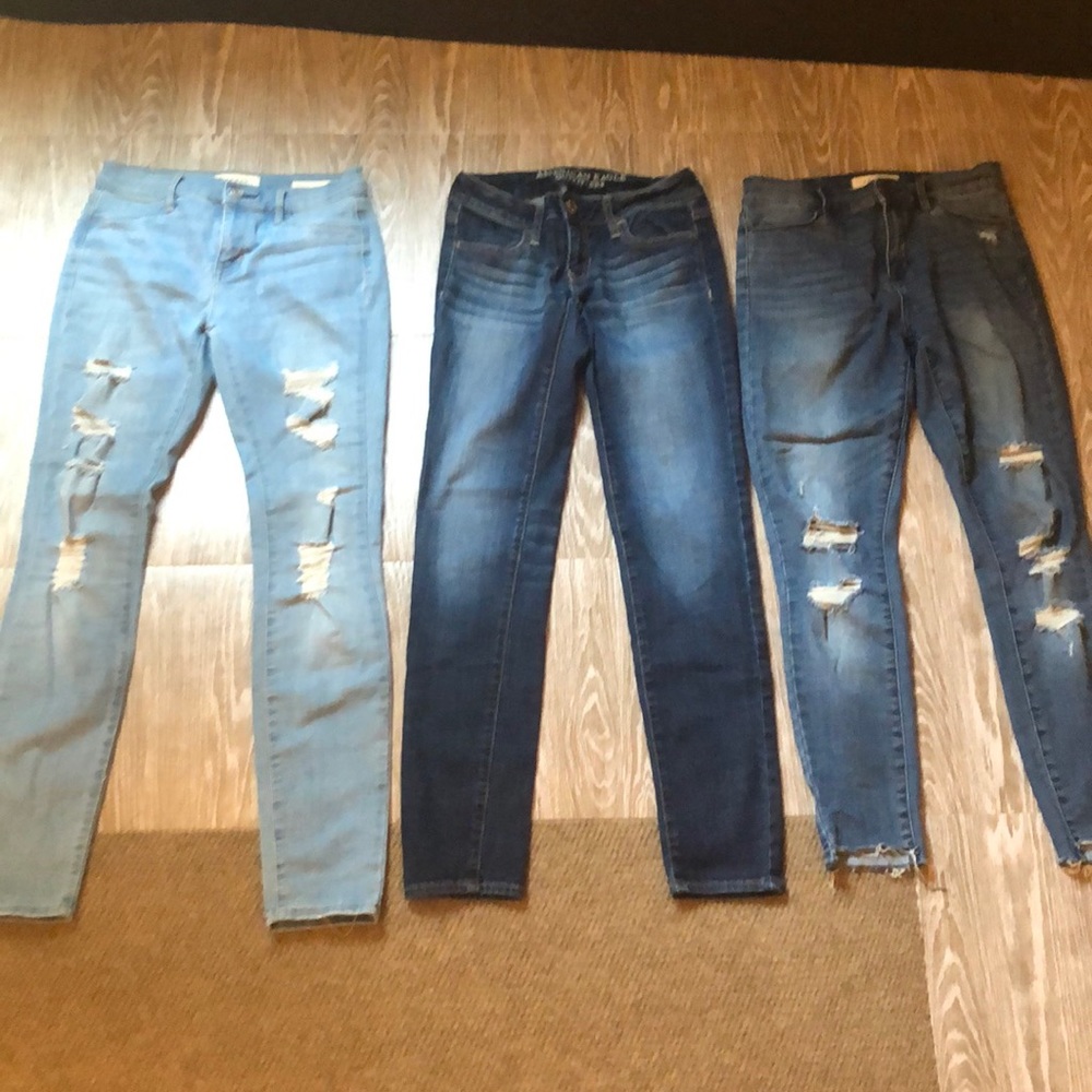 Bundle 3 stretch jeans 👖AE & Pacsun
